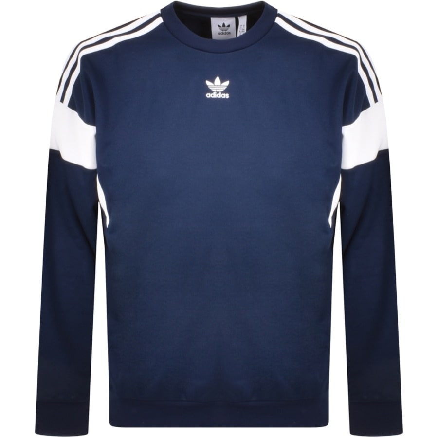 Navy blue adidas crew neck on sale